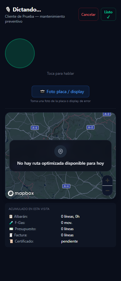 Modo Campo — voz y datos